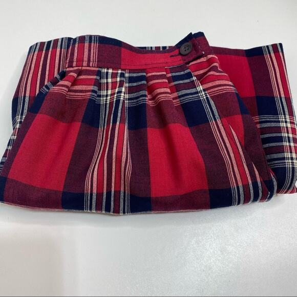 Pendleton Vintage Red Wool Plaid Pleated Pencil Midi Skirt 12p - Picture 6 of 7